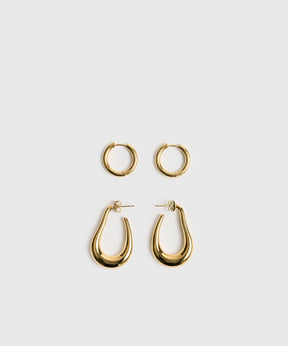 Set Aros Argollas Acero Inoxidable Woman