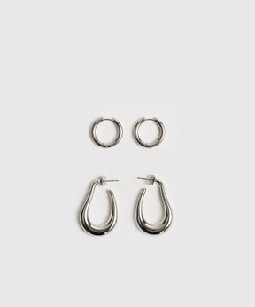Set Aros Argollas Acero Inoxidable Woman