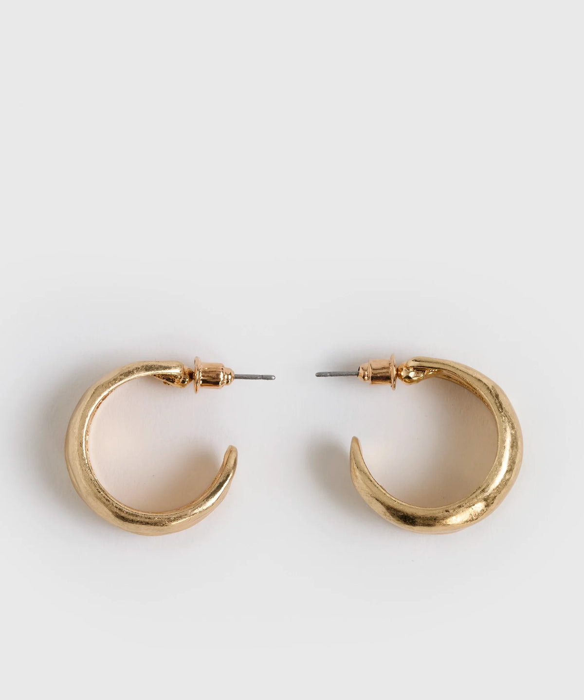 Aros Argollas Doble Machacadas - Dorado