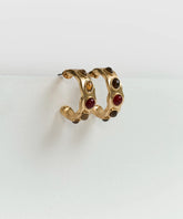 Aros Argollas Machacadas Piedras Boho