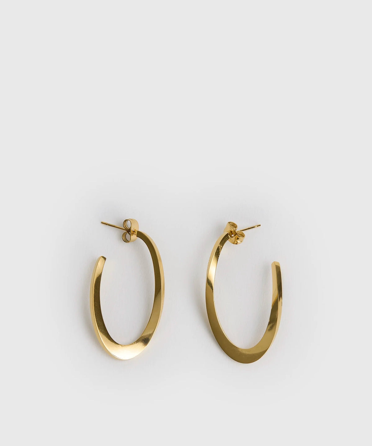 Aros Argollas Ovaladas Textura - Dorado