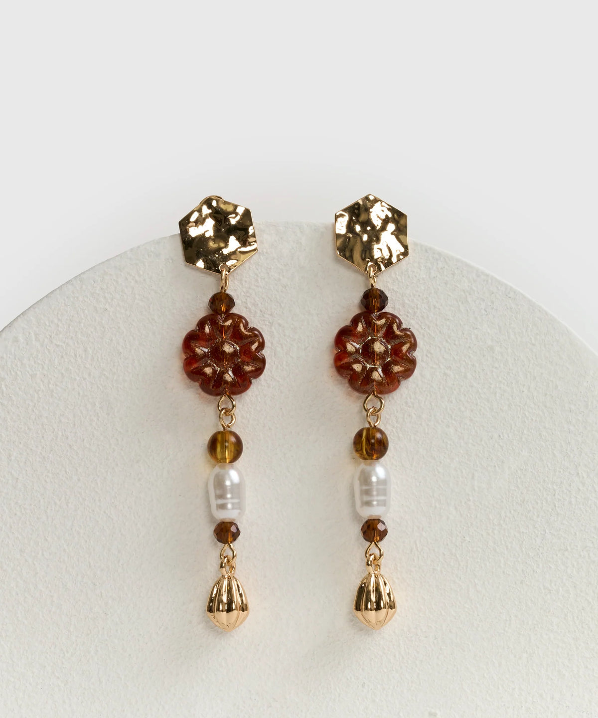 Aros Charm Flor Piedra Woman