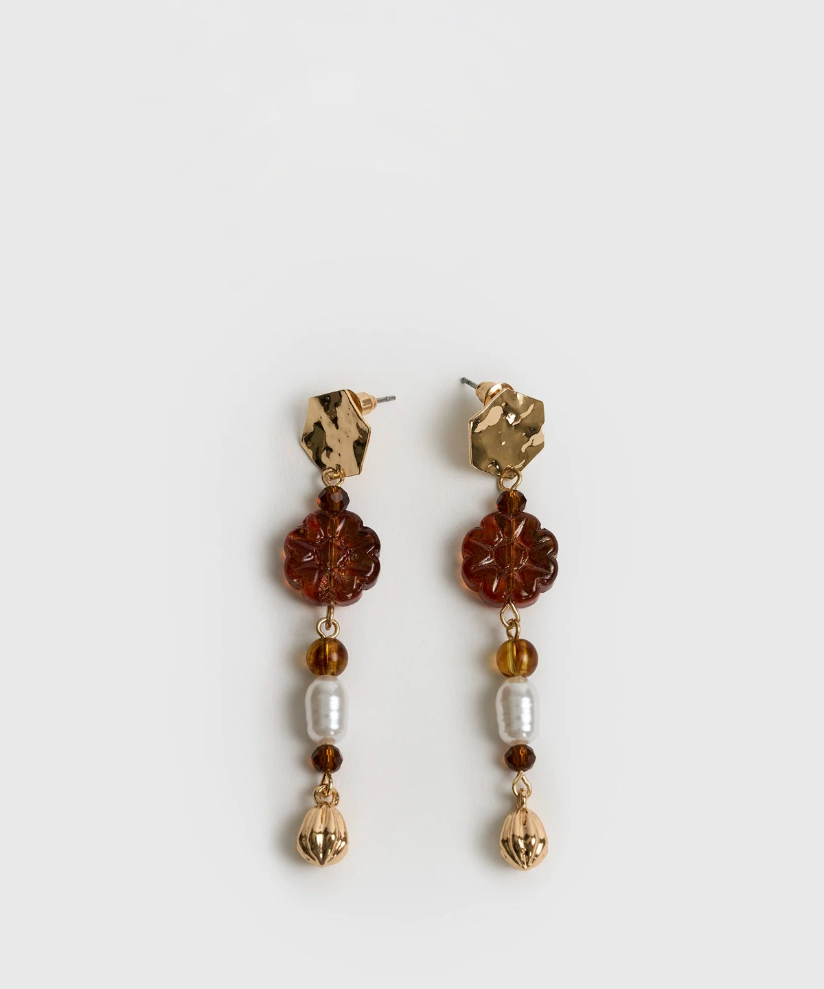 Aros Charm Flor Piedra Woman