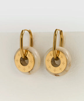 Aros Charm Resina Circulo Acero Inoxidable Woman