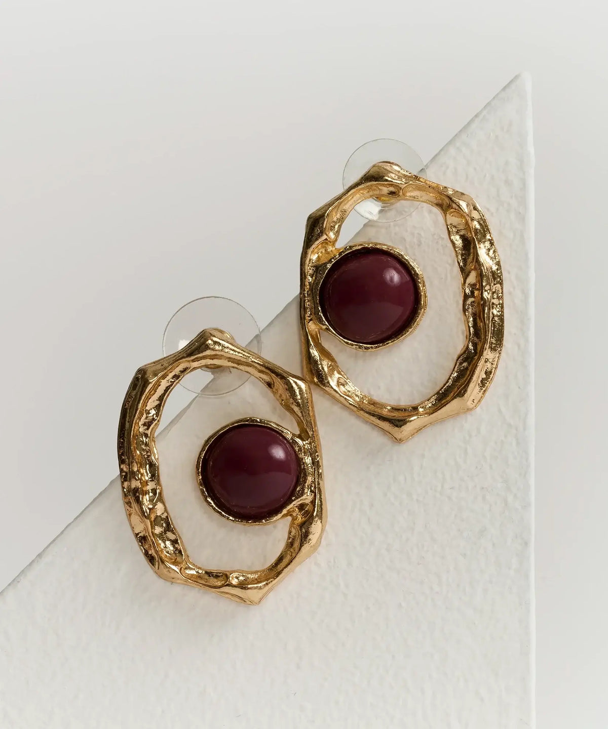 Aros Círculo Irregular Piedra Boho