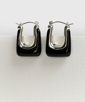 Aros Cuadrados Borde Resina Woman