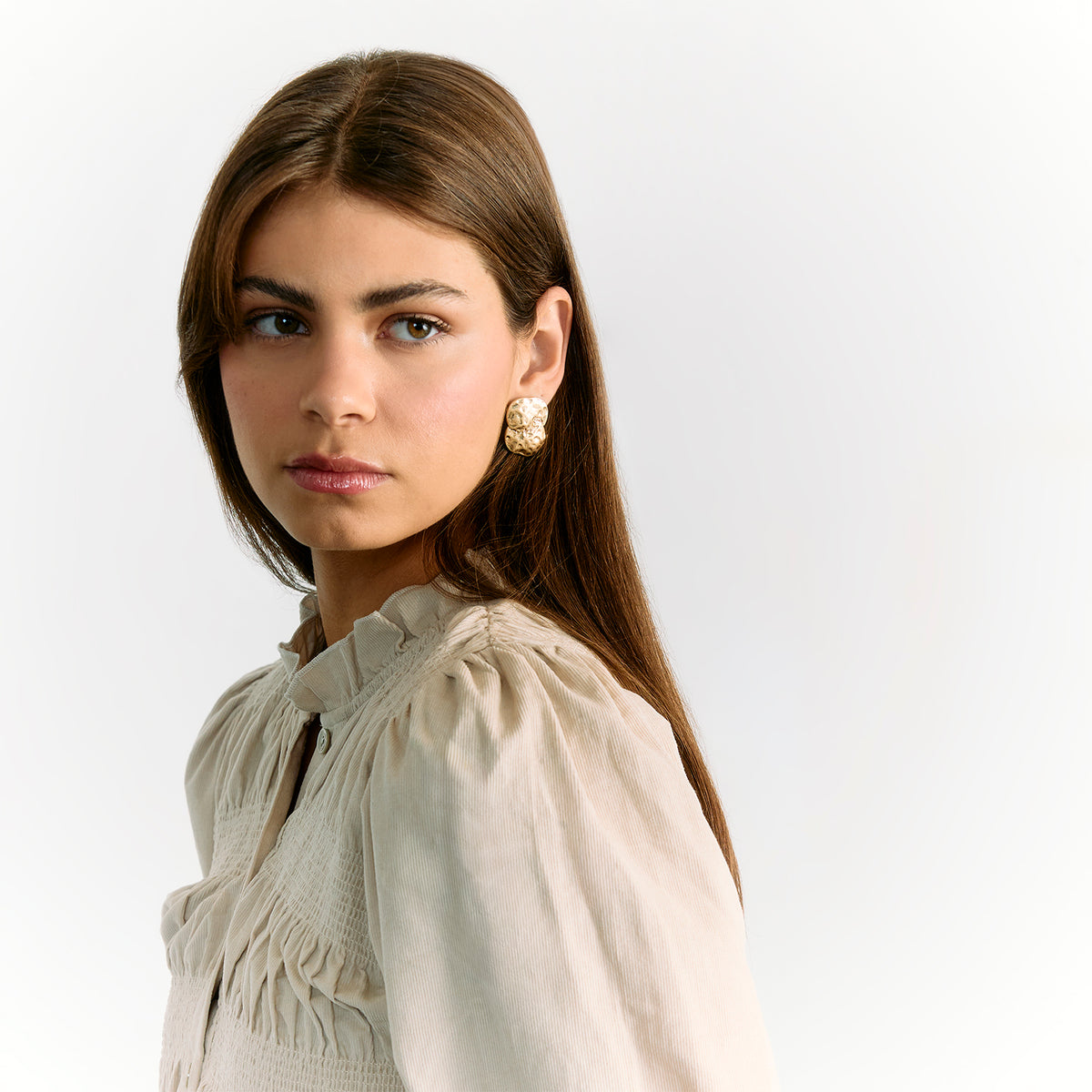 Aros Flor Machacada Boho