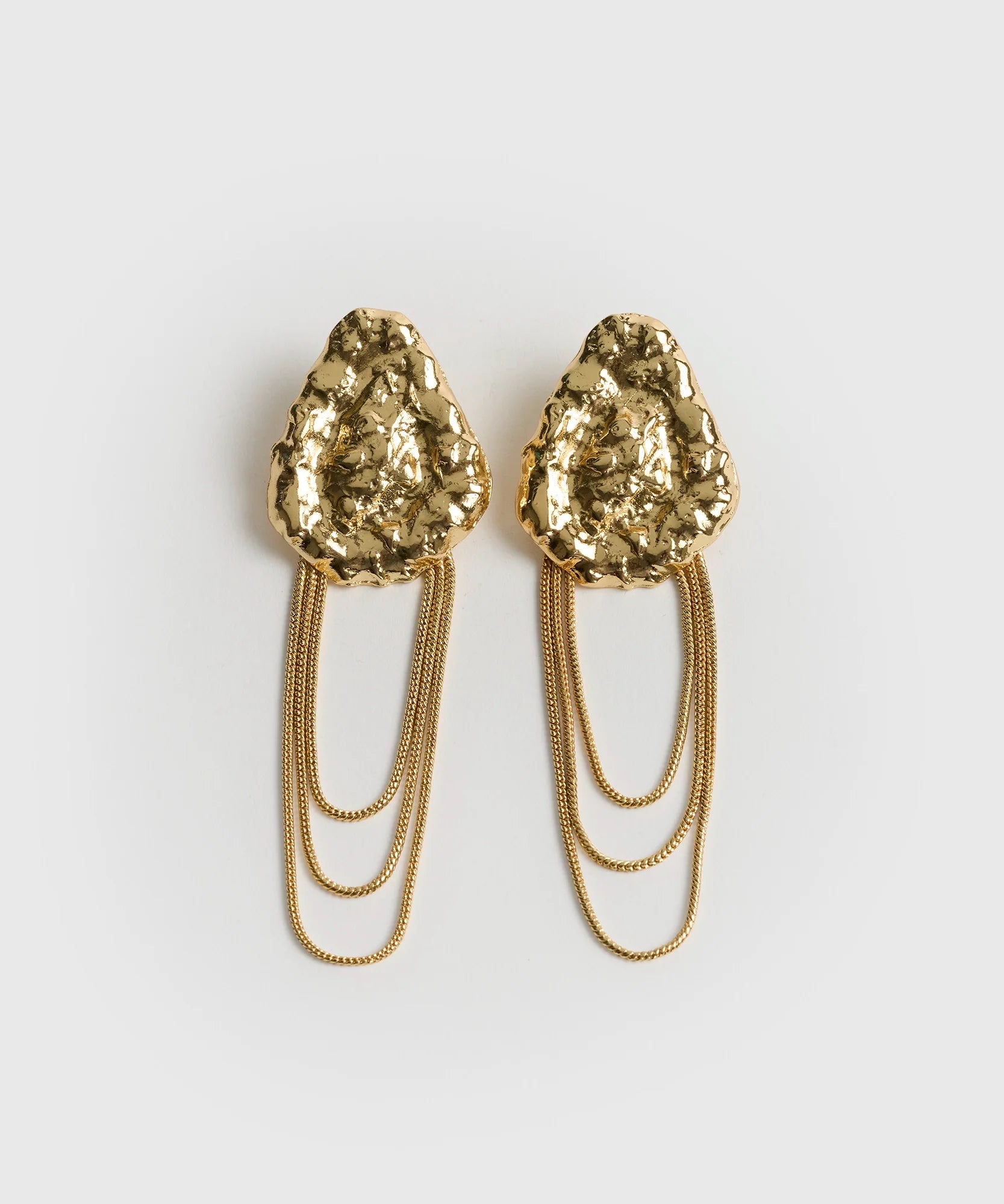 Aros Triángulo Machacado Strass Cadenas Woman