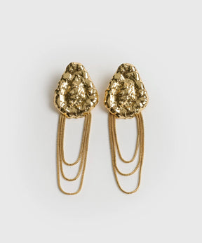 Aros Triángulo Machacado Strass Cadenas Woman