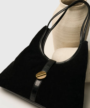 Cartera De Hombro Fake Suede Broche