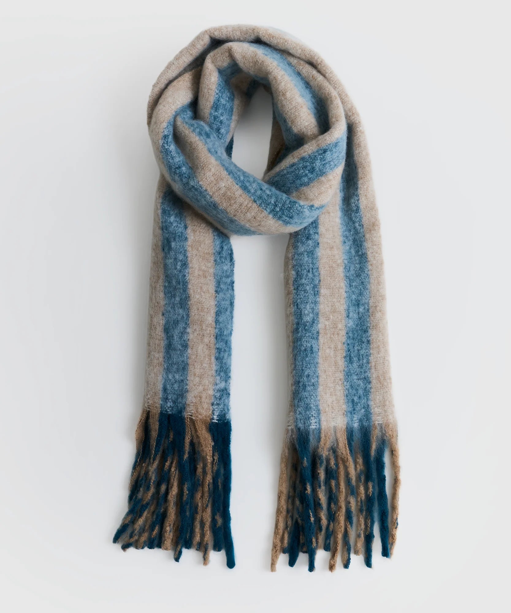 Bufanda Líneas Flecos Alto Invierno