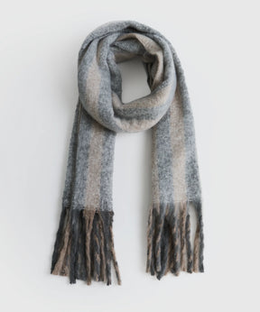 Bufanda Líneas Flecos Alto Invierno