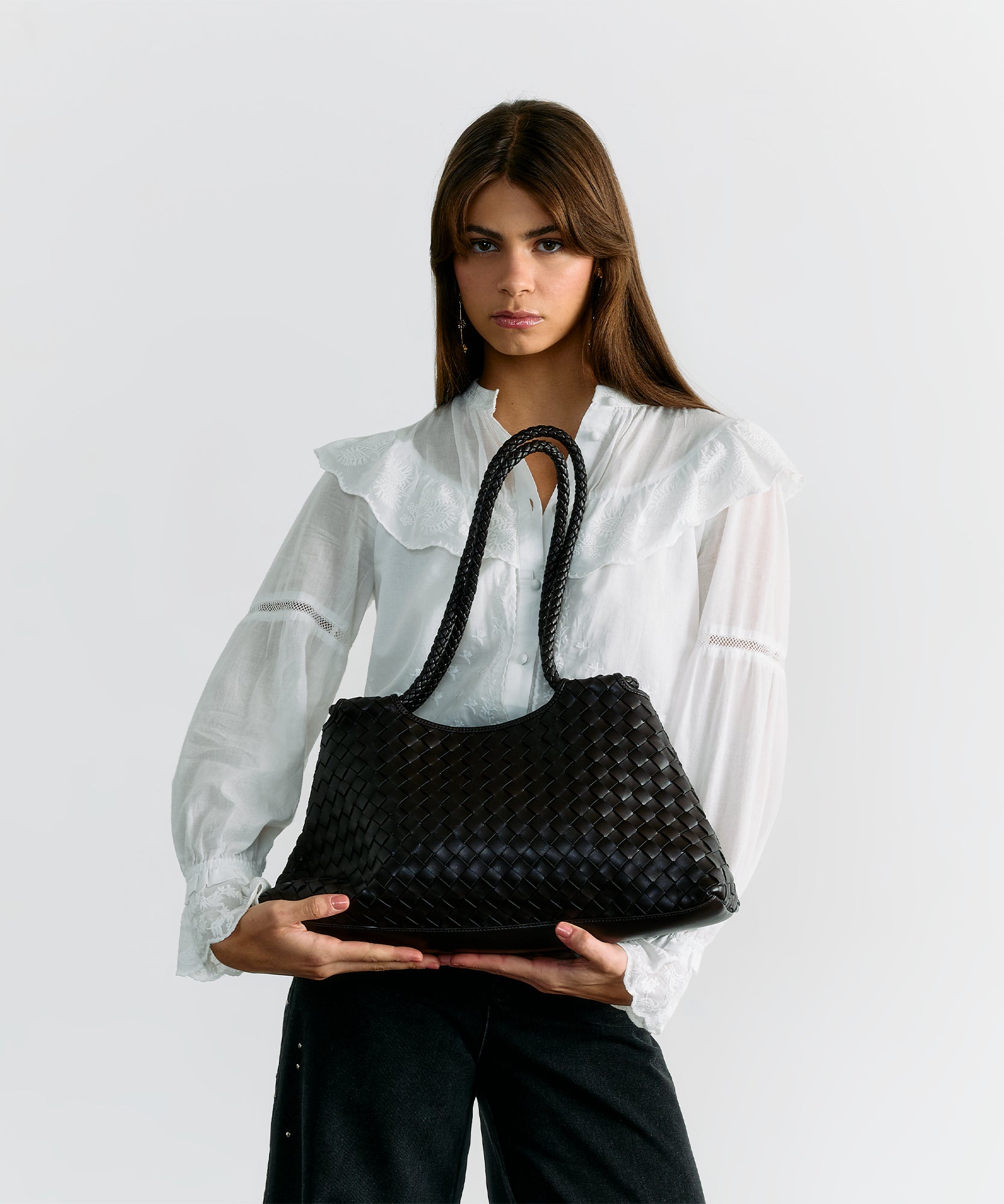 Cartera De Hombro Tejida Alargada Woman