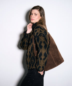 Cartera De Hombro Asimétrica Fake Suede Woman