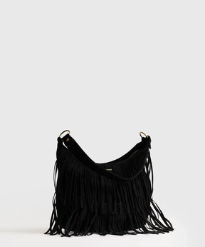 Cartera De Hombro Medialuna Flecos Boho