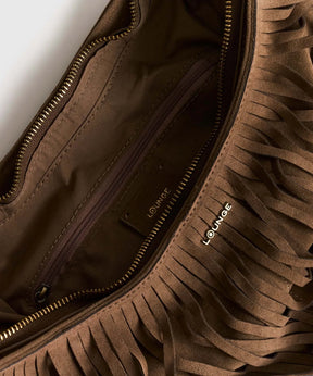 Cartera De Hombro Medialuna Flecos Boho