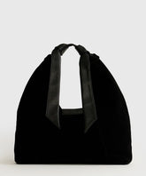 Cartera De Hombro Medialuna Nudo Suede Woman