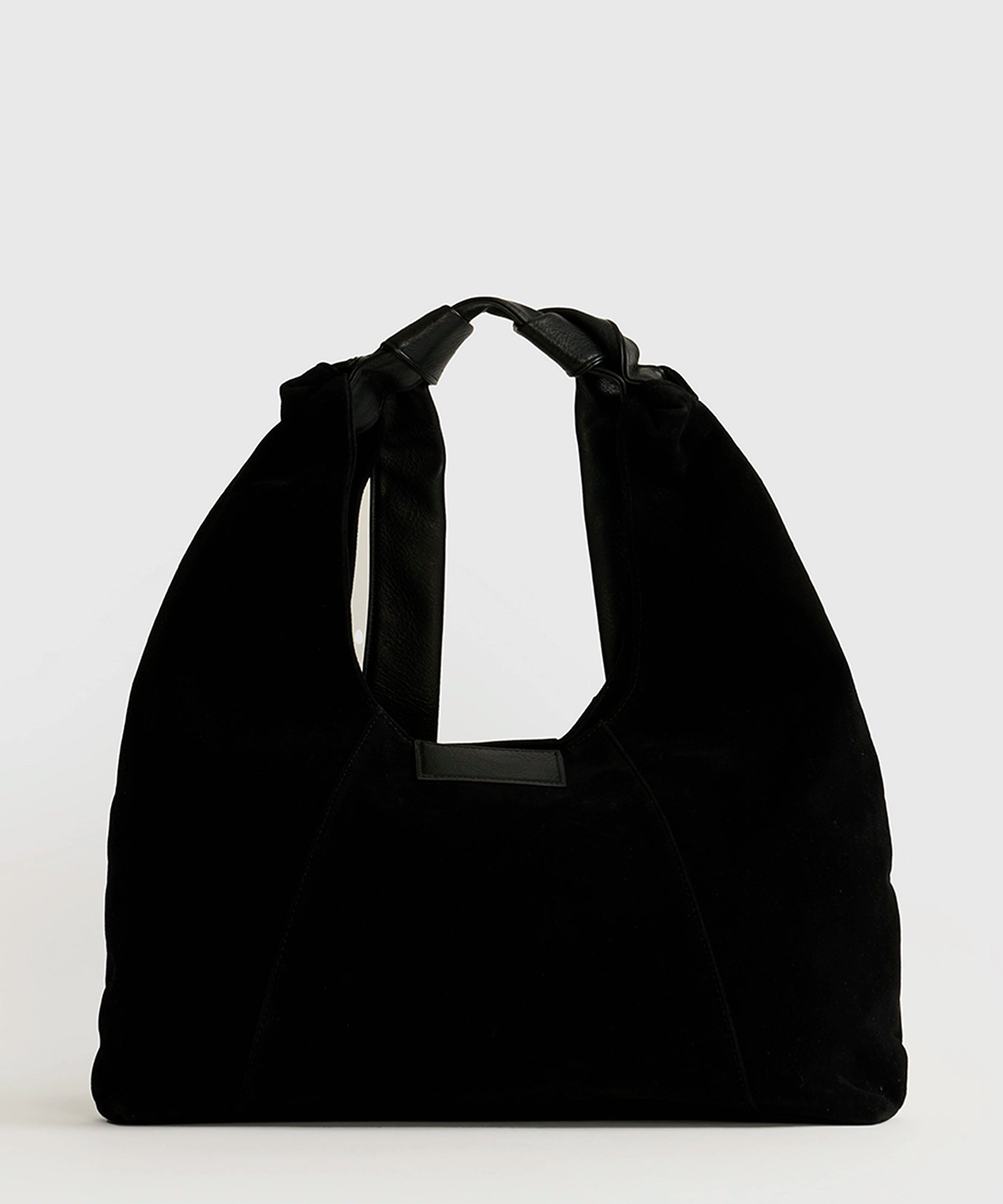 Cartera De Hombro Medialuna Nudo Suede Woman