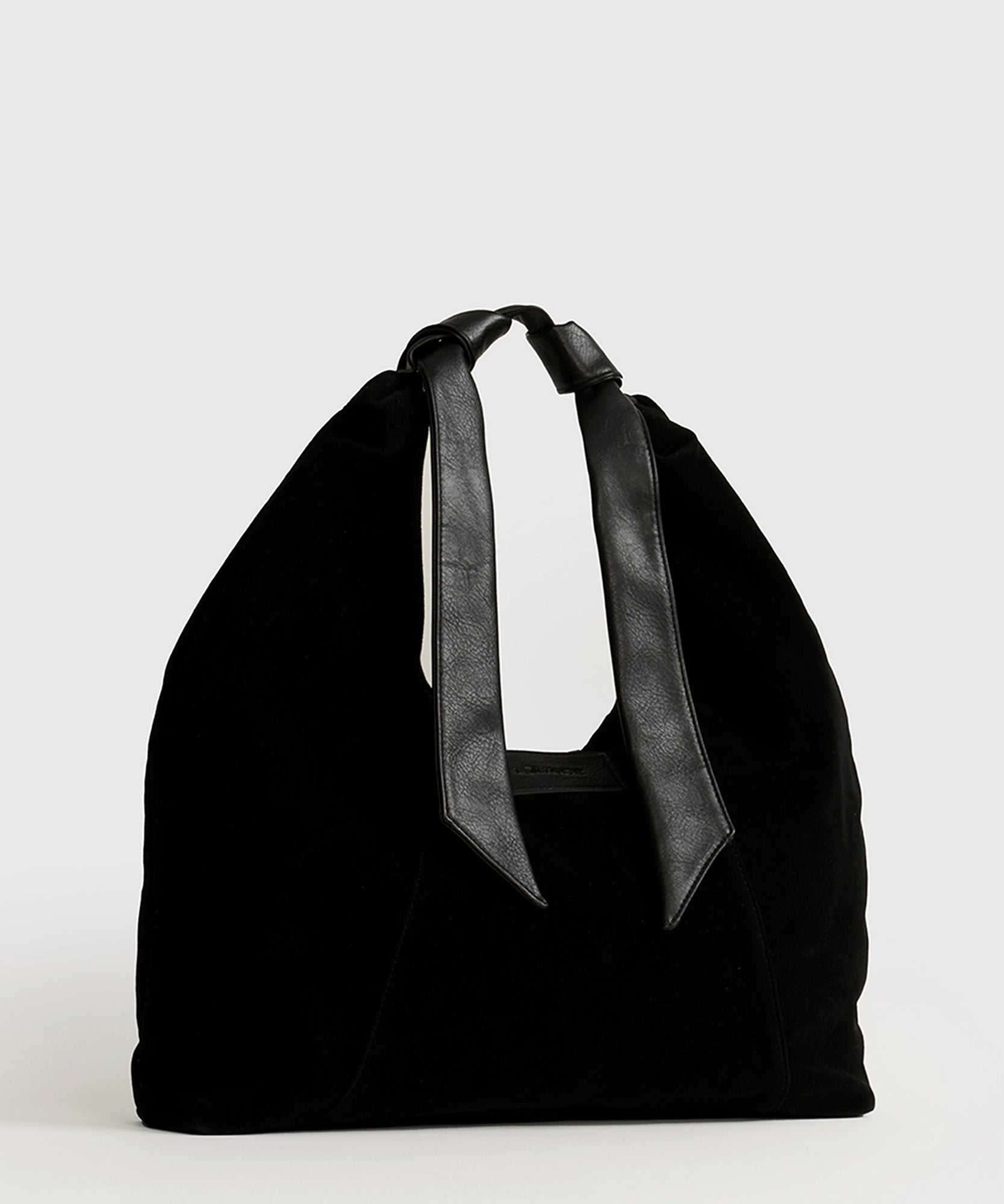 Cartera De Hombro Medialuna Nudo Suede Woman