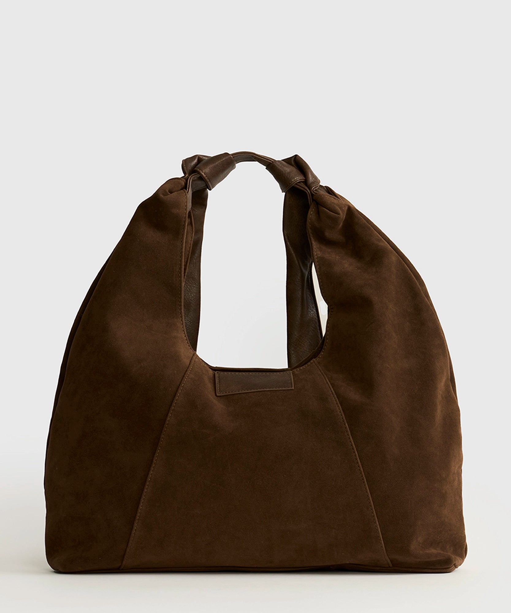 Cartera De Hombro Medialuna Nudo Suede Woman