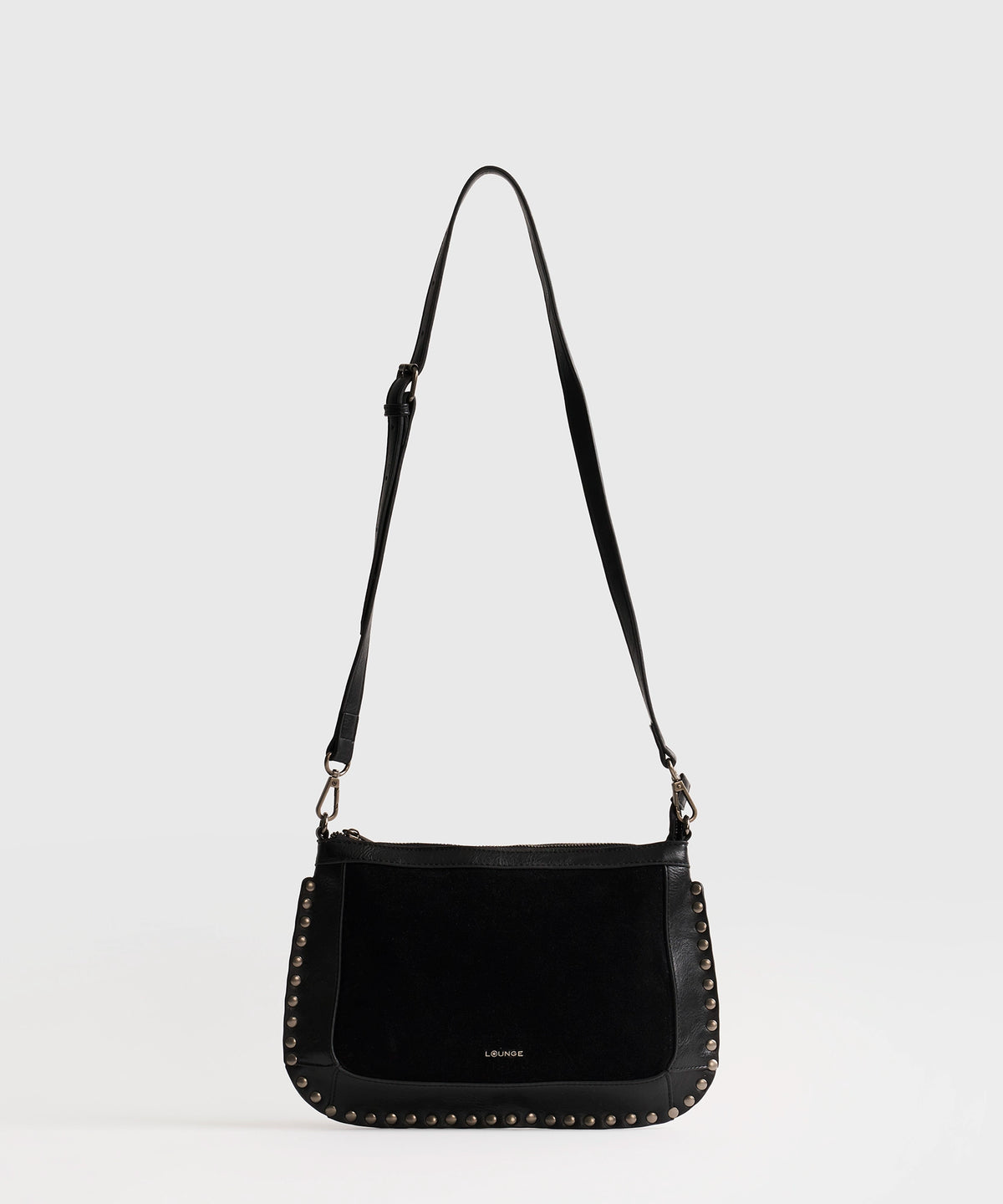 Cartera De Hombro Tachas Fake Suede