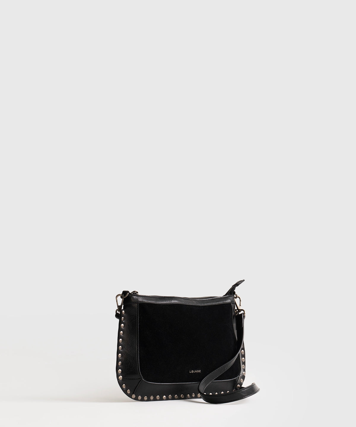 Cartera De Hombro Tachas Fake Suede