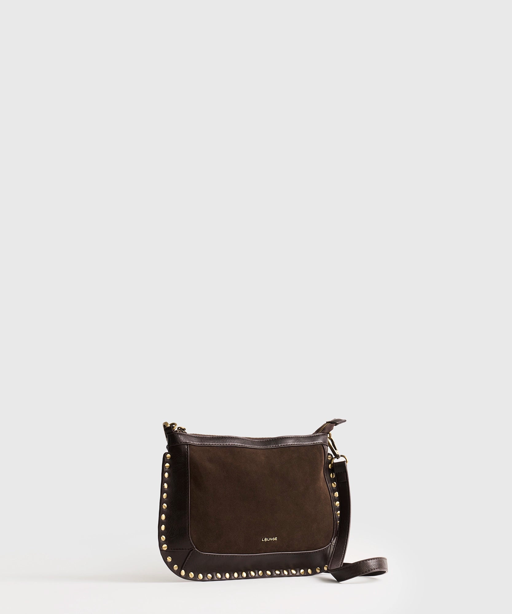 Cartera De Hombro Tachas Fake Suede