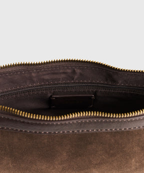 Cartera De Hombro Tachas Fake Suede