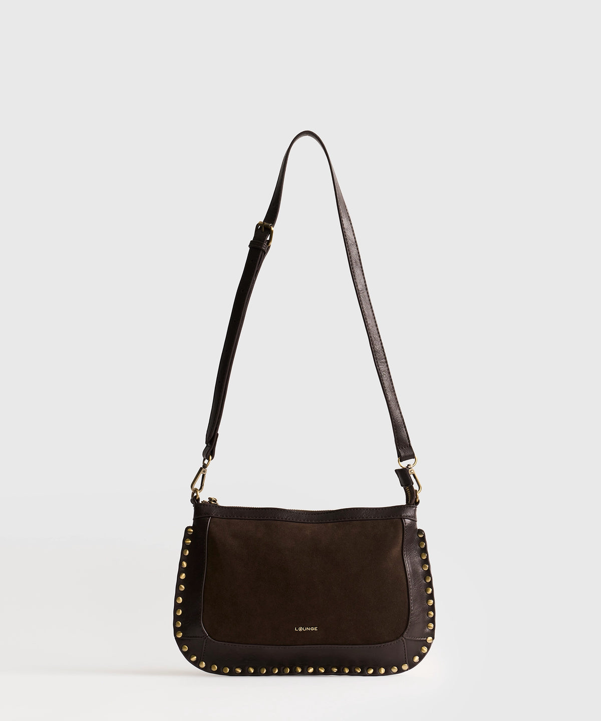 Cartera De Hombro Tachas Fake Suede