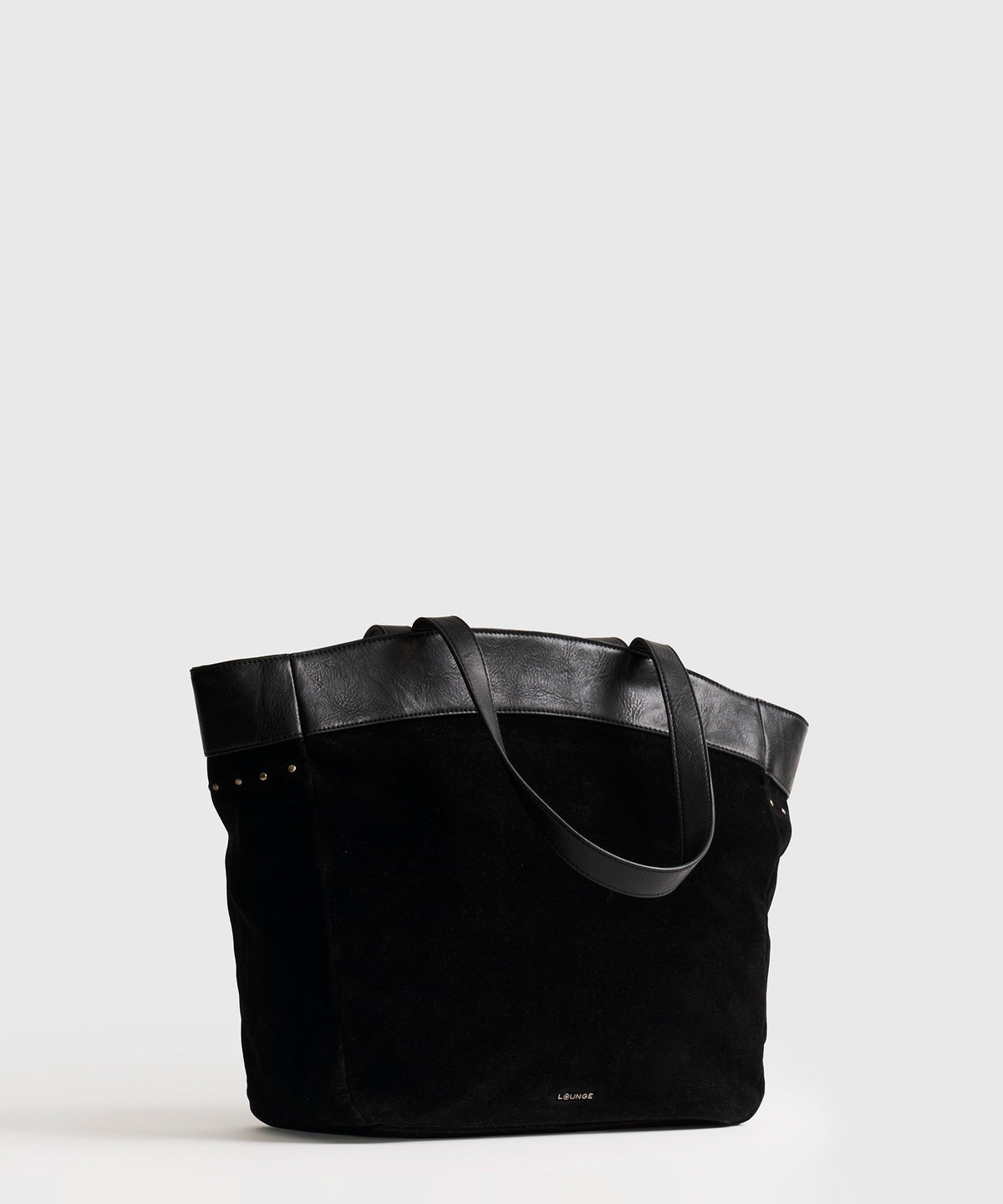 Cartera Tote Tachas Fake Suede