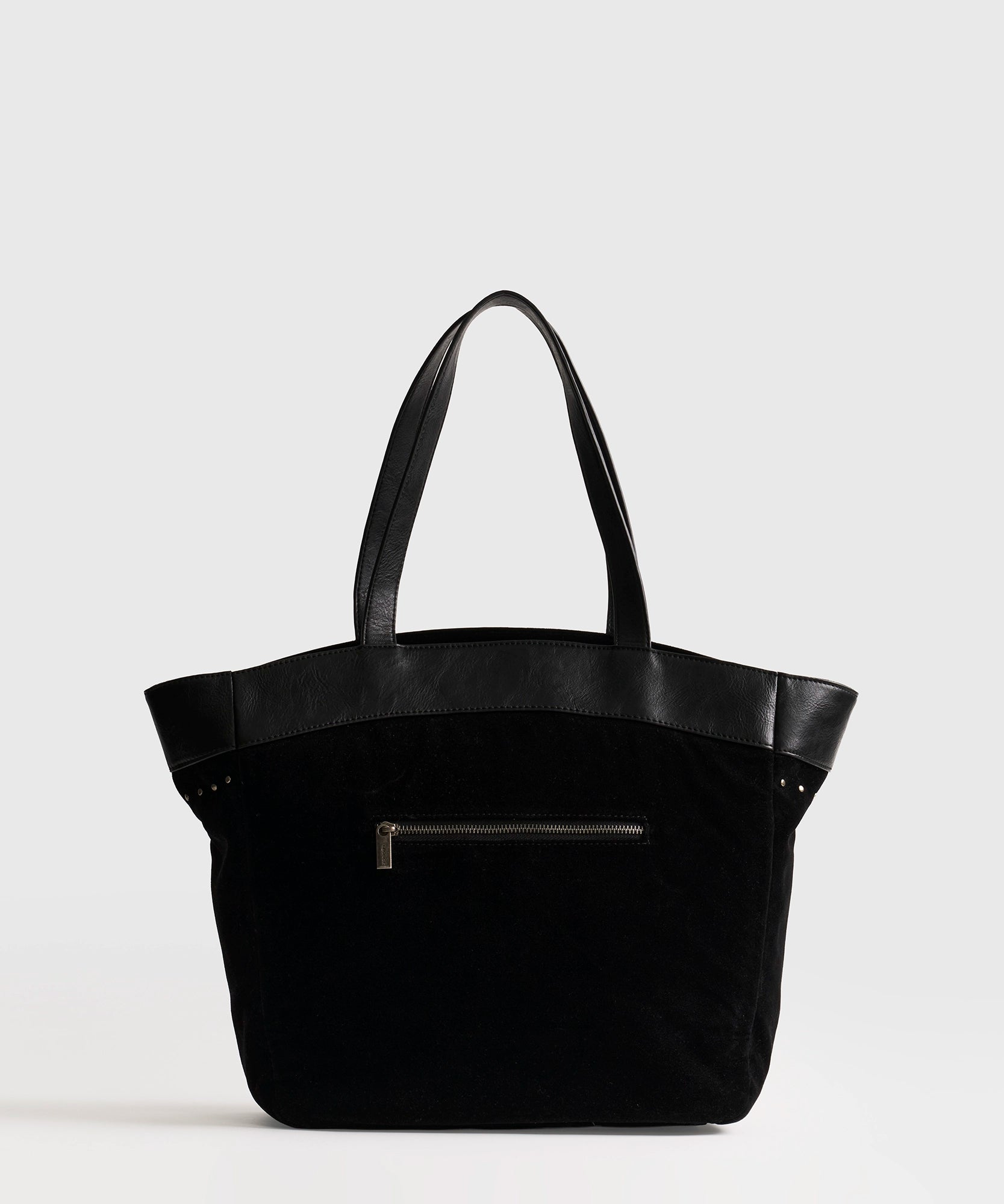 Cartera Tote Tachas Fake Suede