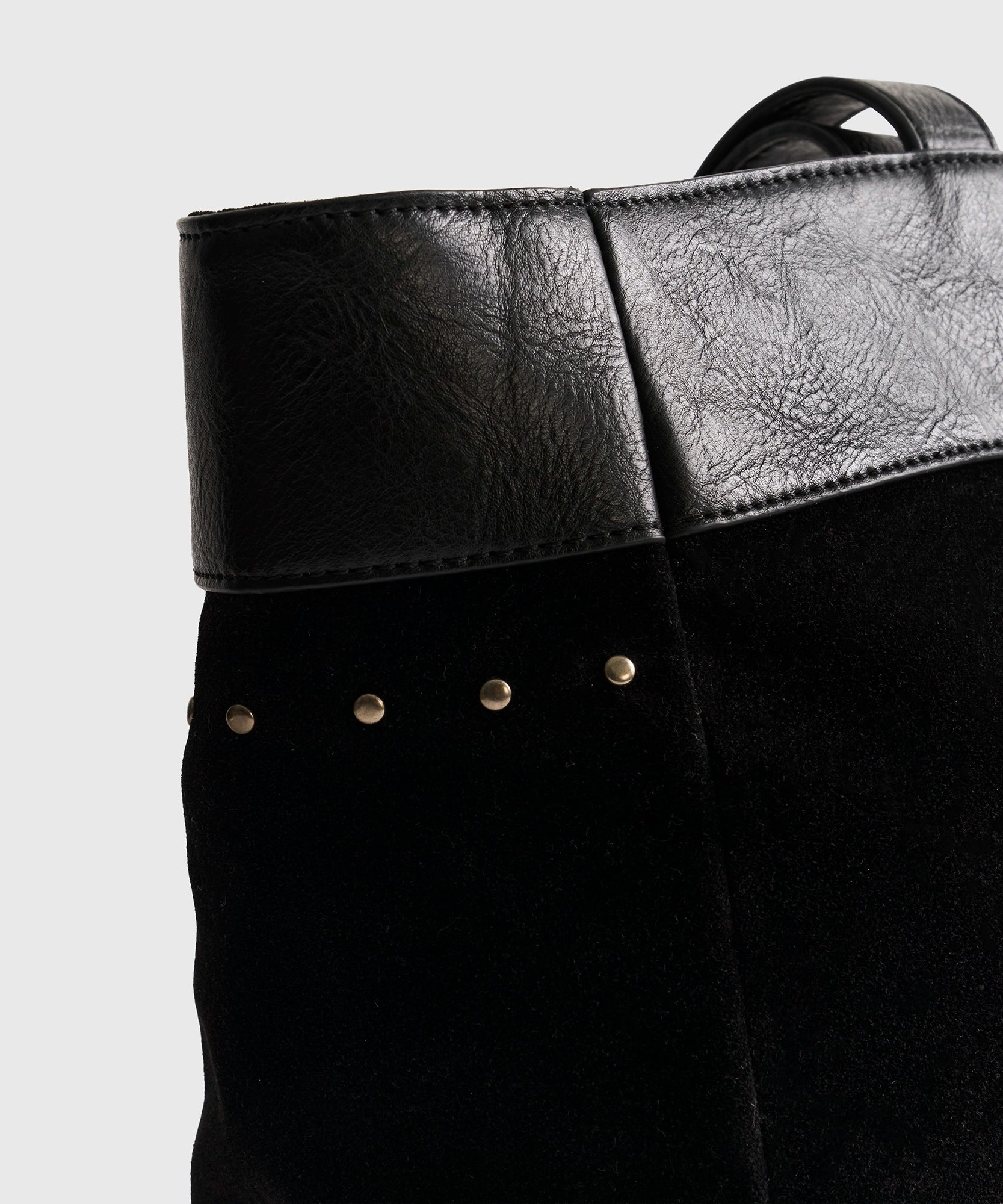 Cartera Tote Tachas Fake Suede