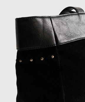 Cartera Tote Tachas Fake Suede