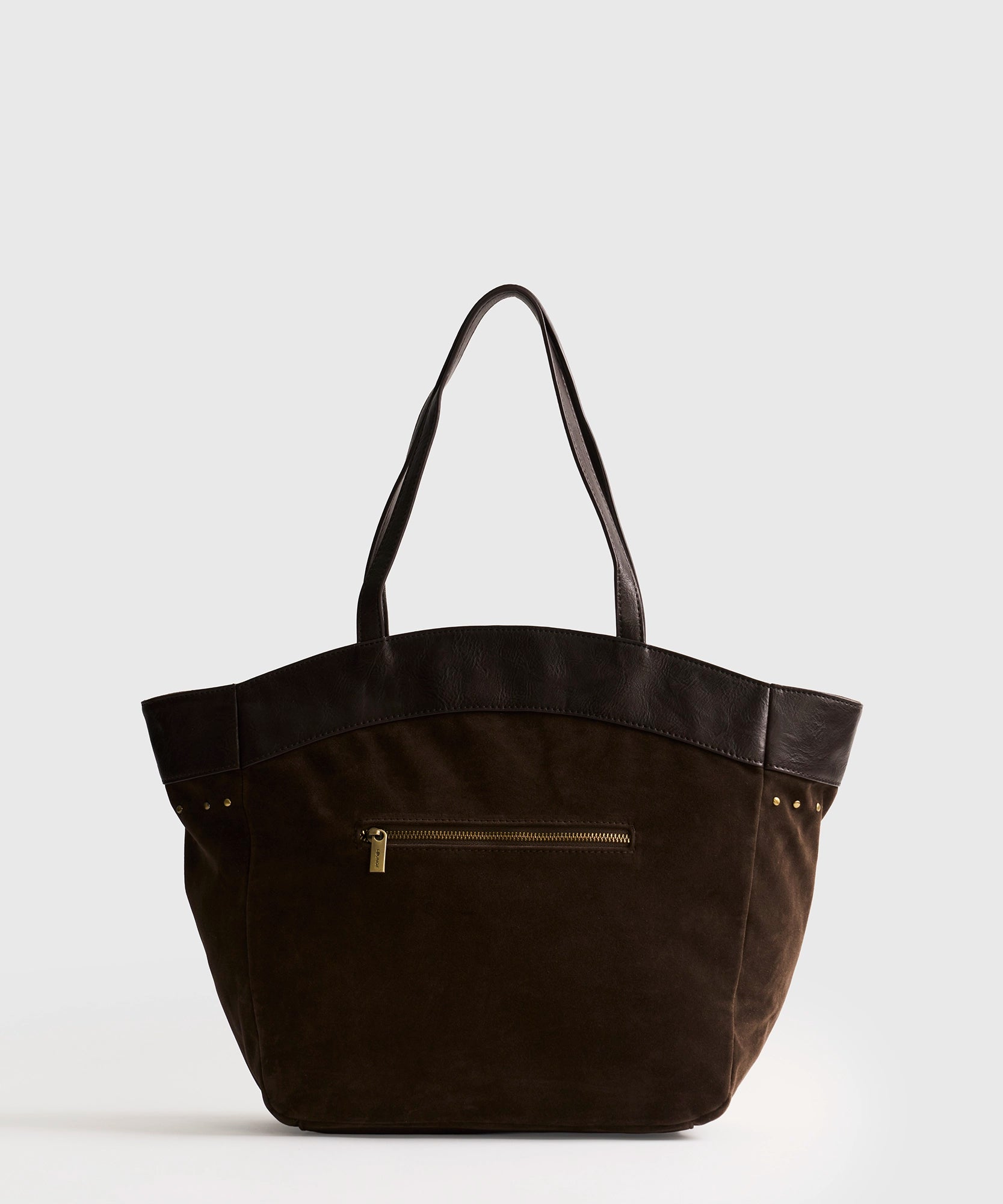 Cartera Tote Tachas Fake Suede