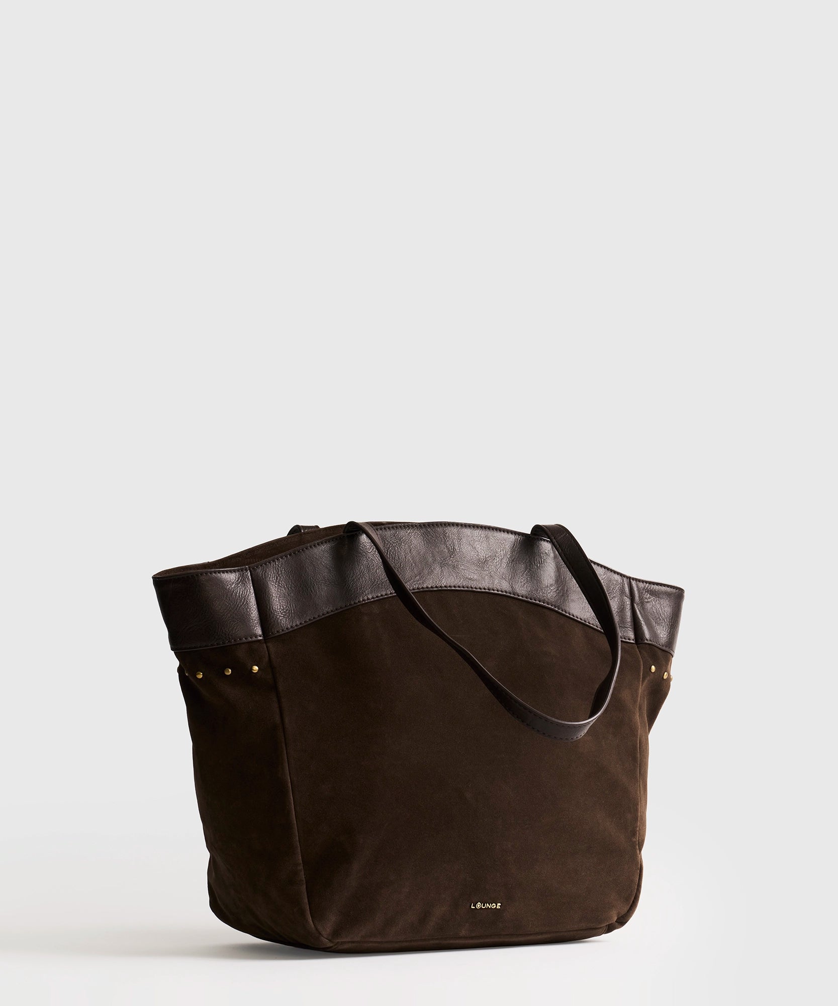 Cartera Tote Tachas Fake Suede