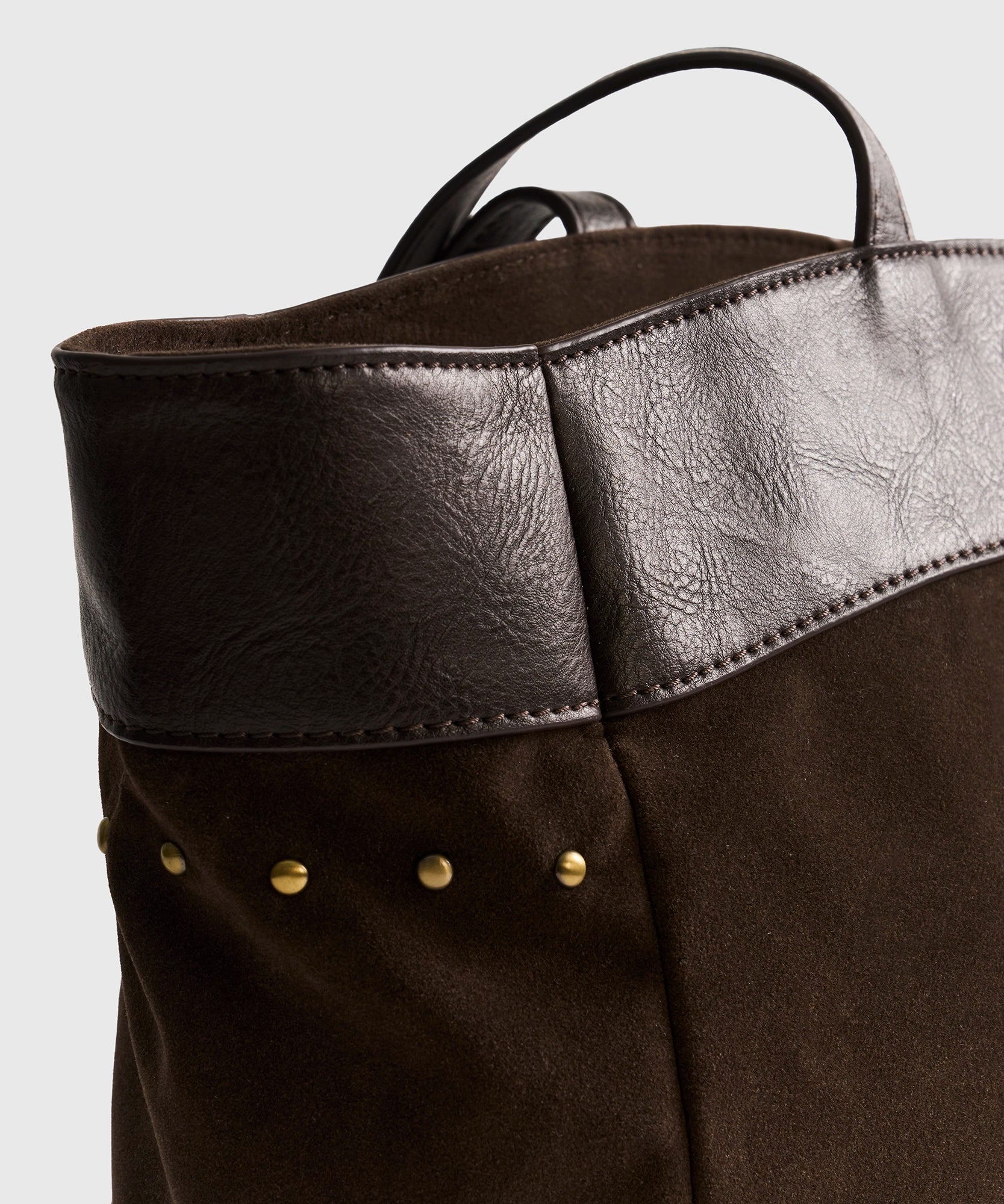 Cartera Tote Tachas Fake Suede