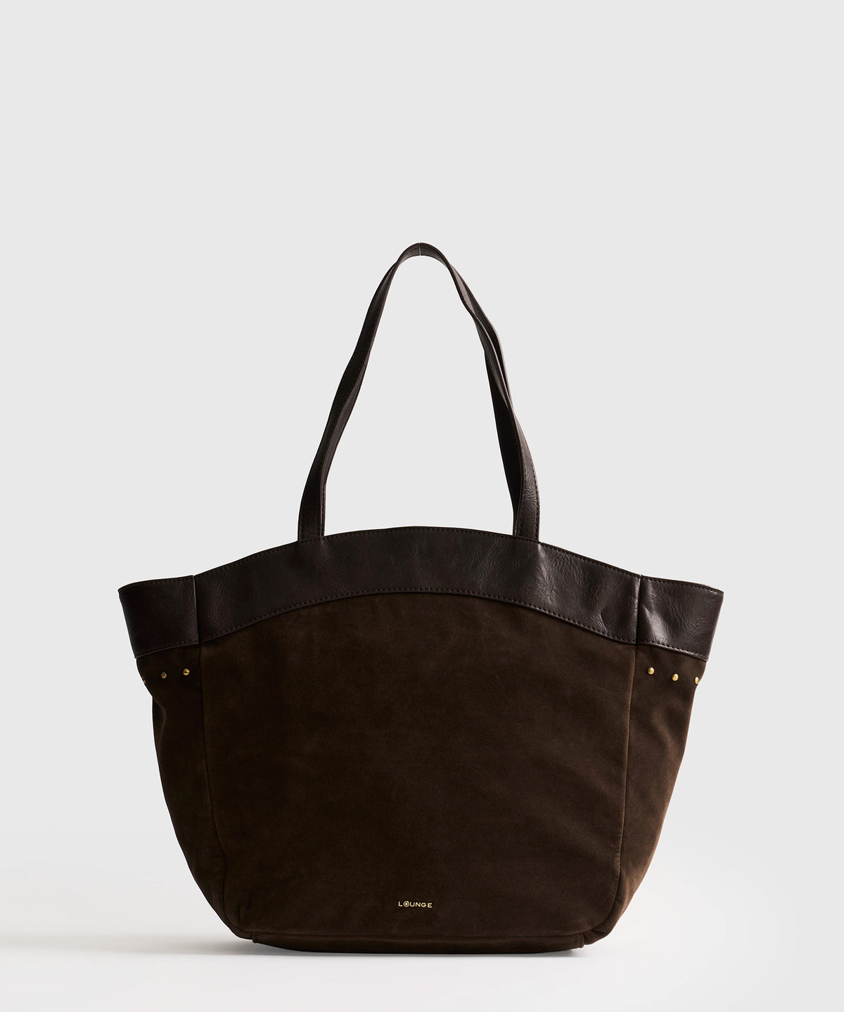 Cartera Tote Tachas Fake Suede