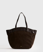 Cartera Tote Tachas Fake Suede