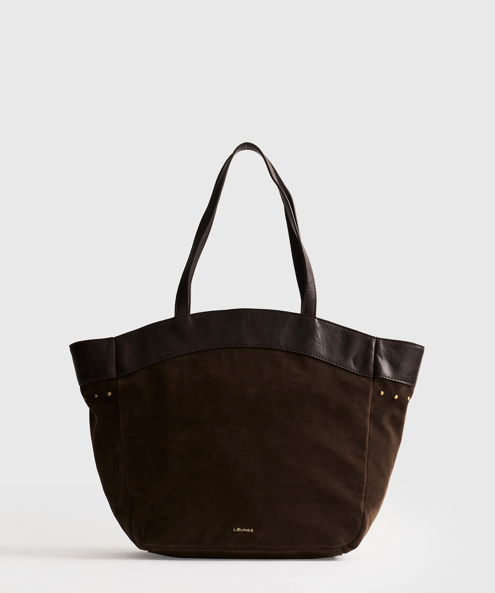 Cartera Tote Tachas Fake Suede