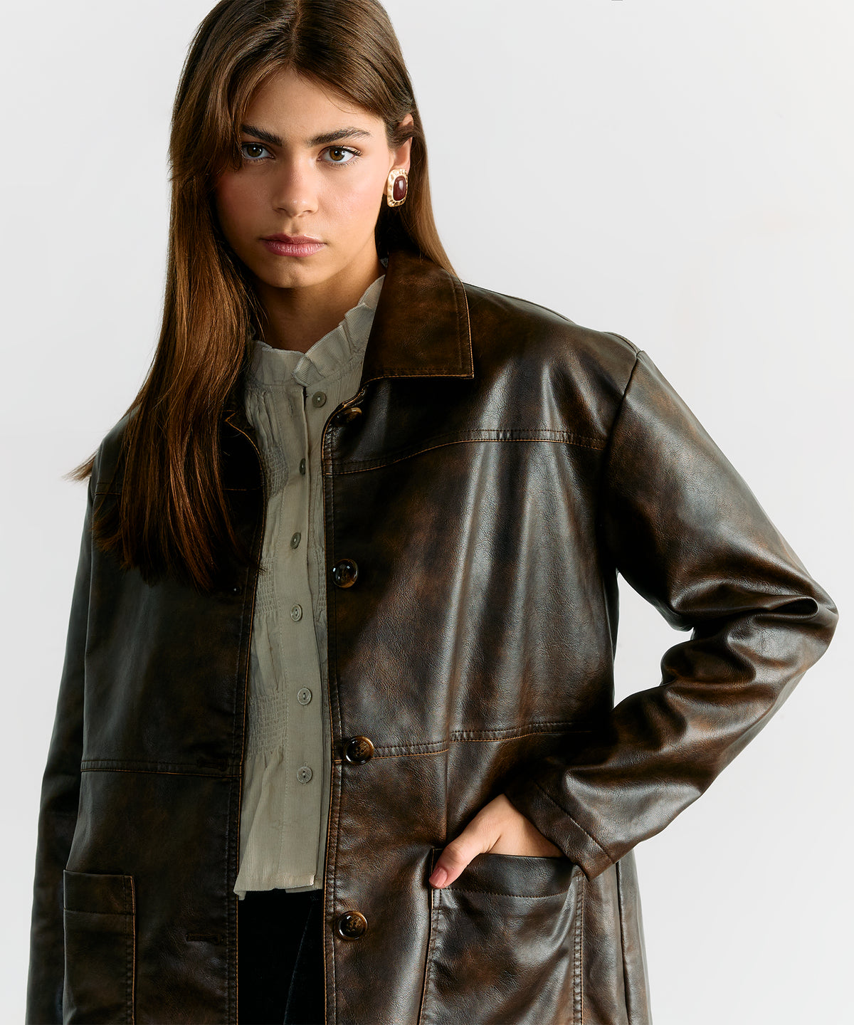 Chaqueta Efecto Cuero Solsticio