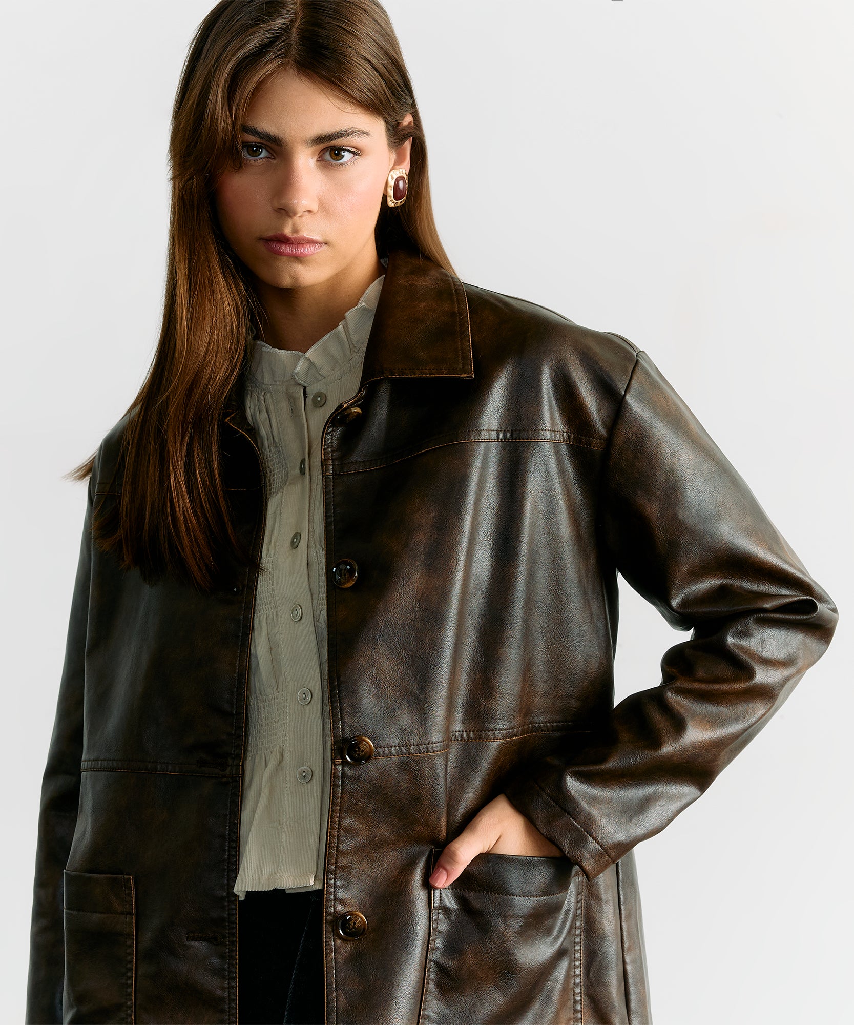 Chaqueta Efecto Cuero Solsticio