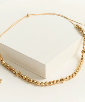 Collar Cordón Bolitas Machacadas Boho