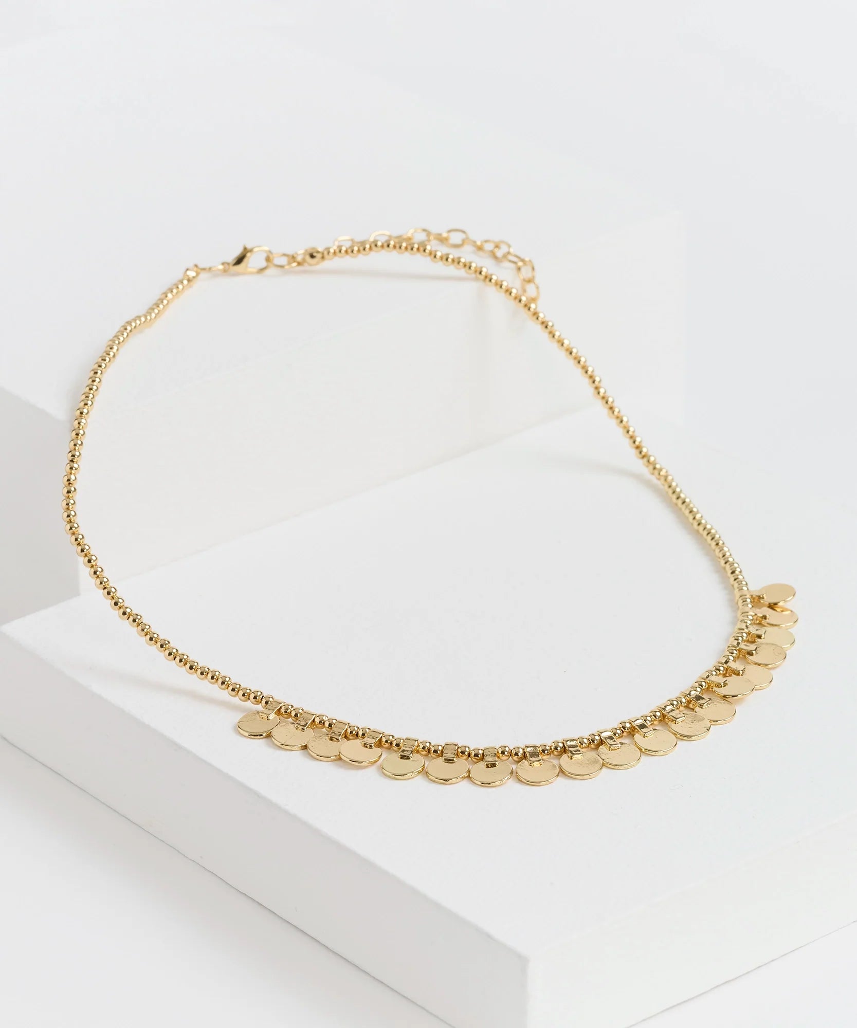 Collar Mostacillas Y Monedas Boho