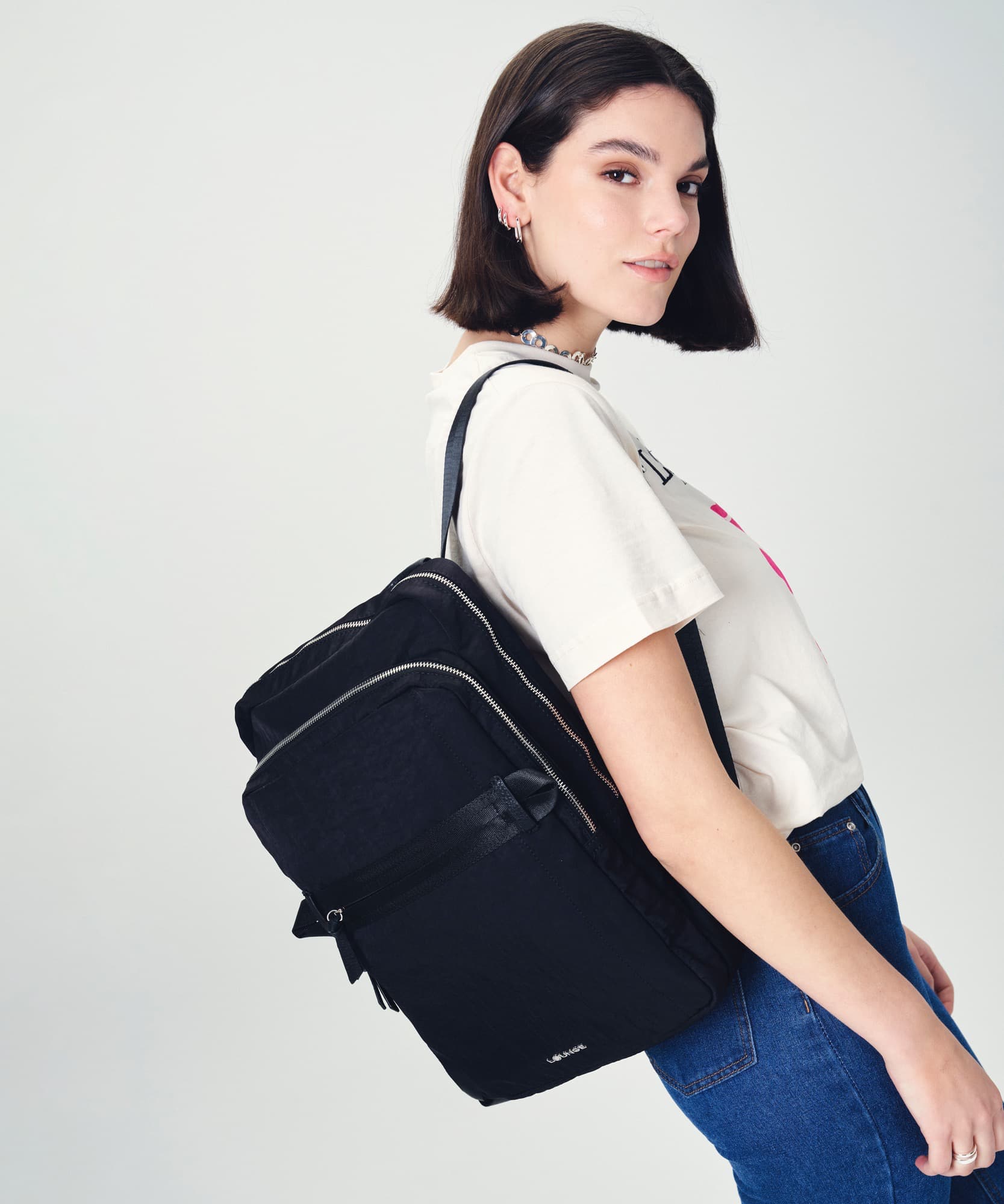 Mochila Notebook Nylon Cierres