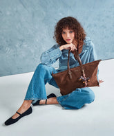 Cartera Tote Efecto Gamuza