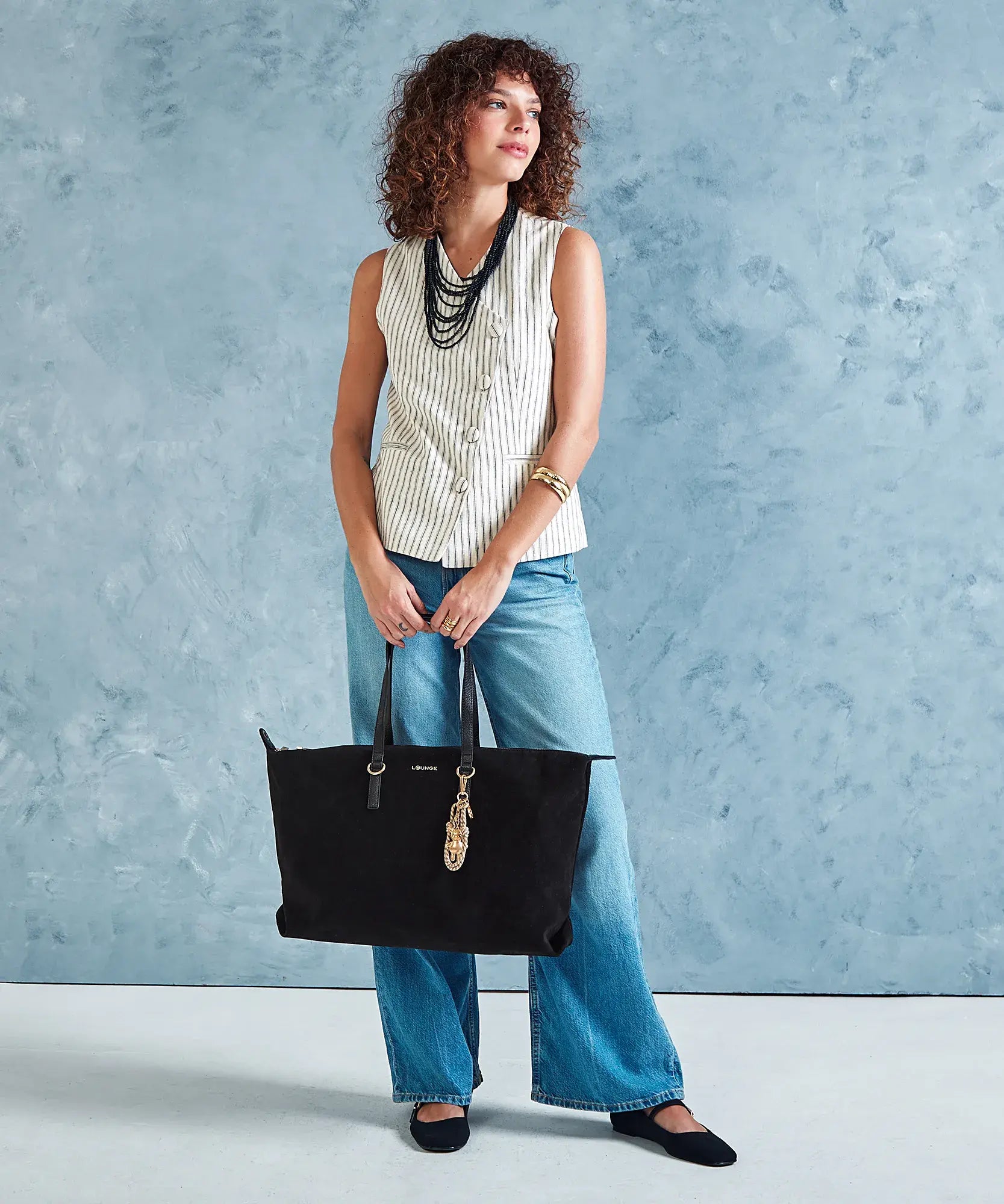 Cartera Tote Efecto Gamuza