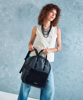 Mochila Notebook Detalles Efecto Gamuza