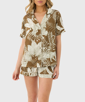 Pijama Camisero Jungla Satinado