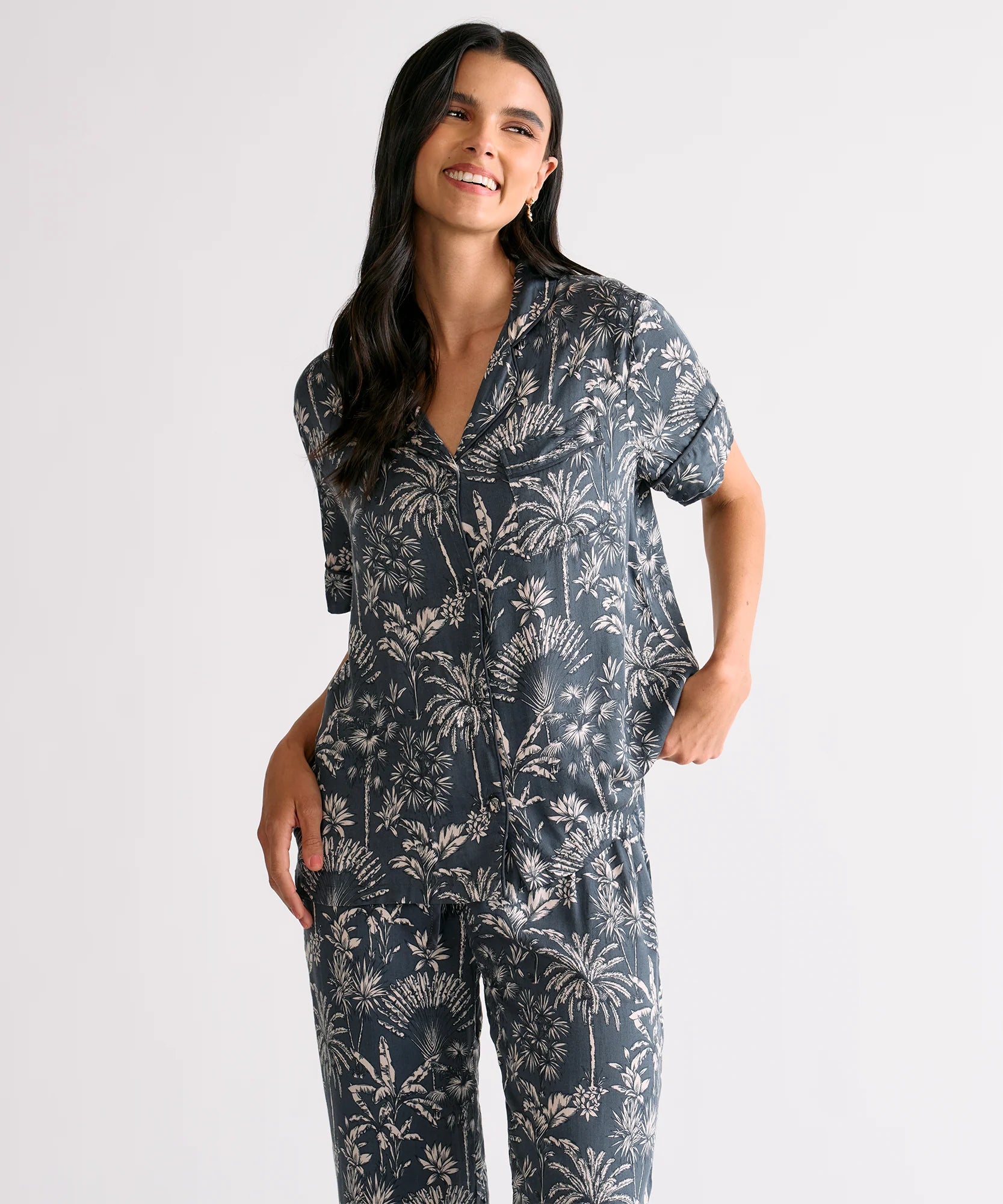 Pijama Camisero Palmeras Dreamy