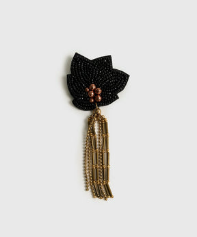 Prendedor Flor Strass Mostacillas Fiesta